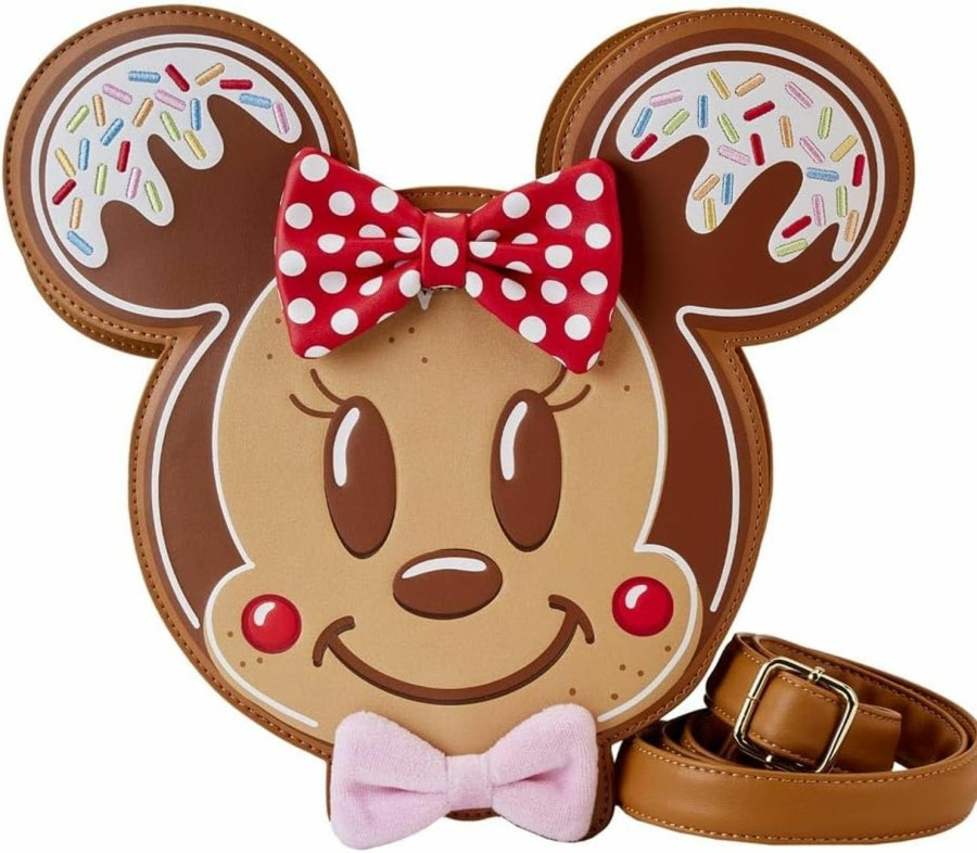 Loungefly Crossbody Handbags | Loungefly Mickey & Minnie Gingerbread Cookie Crossbody Purse | Disney