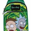 Buckle-Down Crossbody Handbags | Rick And Morty Bag, Sling, Rick And Morty Get Schwifty Portal Pose Greens, Bounding, Vegan Leather