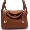 HWHXCZYH Crossbody Handbags | Exquisite Cowhide Lychee Grain Mini Lindy - Women'S Ultimate Fashion Shoulder Handbag With Gold Buckle Accessory (M,Brown)