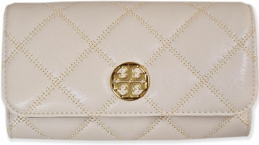 Tory Burch Crossbody Handbags | Tory Burch Womens 150076 Willa Diamond Quilted Soft Leather Crossbody Chain Wallet Bag, (001 Black)