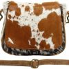 Myra Bag Crossbody Handbags | Myra Bag Flap Over Cowhide & Leather Small Crossbody Bag S-1215