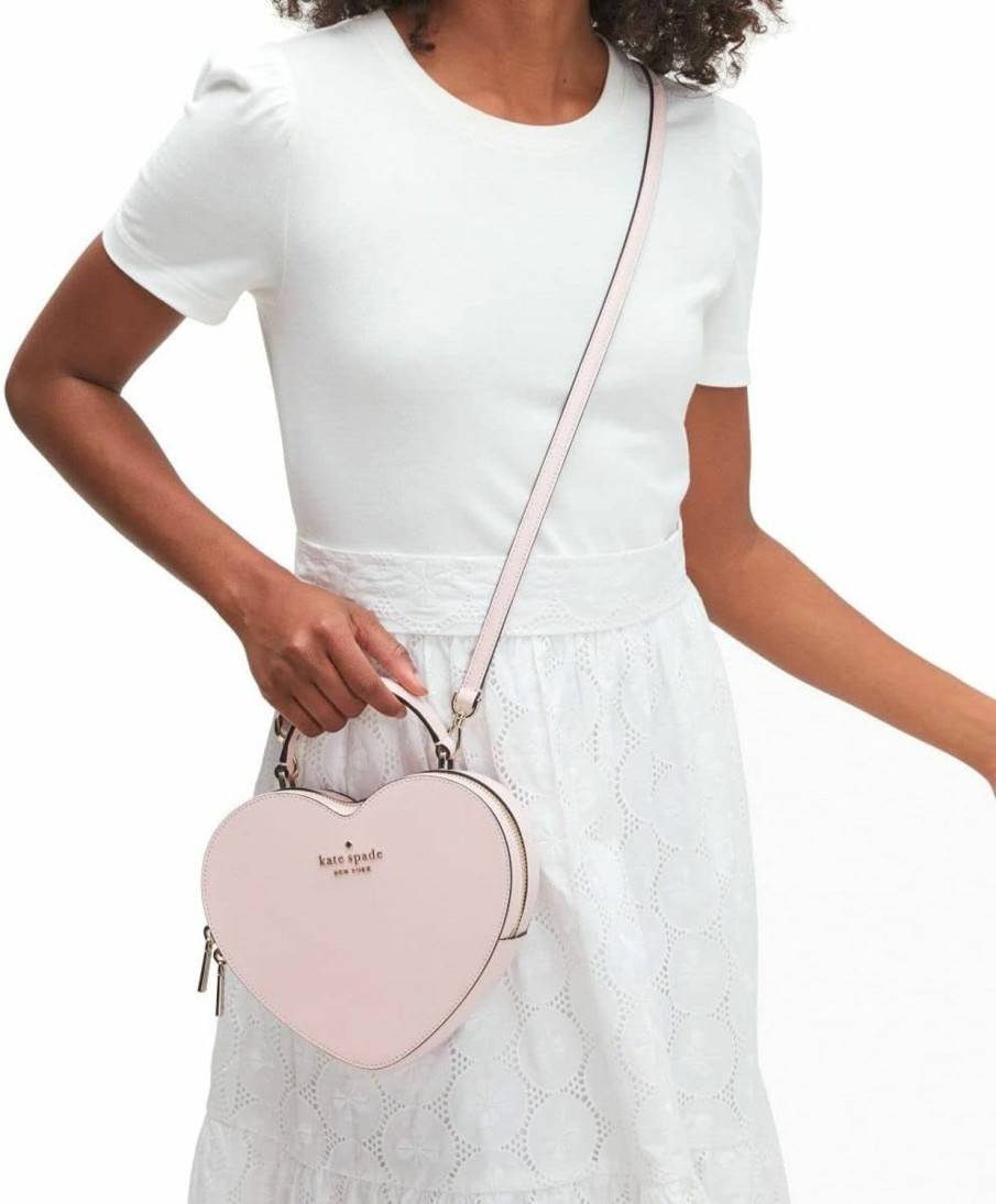 Kate Spade New York Crossbody Handbags | Kate Spade New York Love Shack Heart Purse (Chalk Pink)