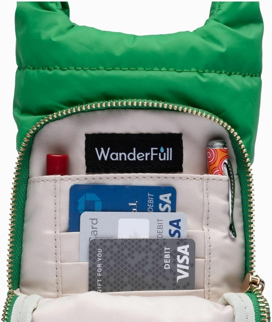 WanderFull Crossbody Handbags | Wanderfull Crossbody Hydrobag | Quilted Water Bottle Carrier & Strap | Stylish Puffer Tote For Water Bottle