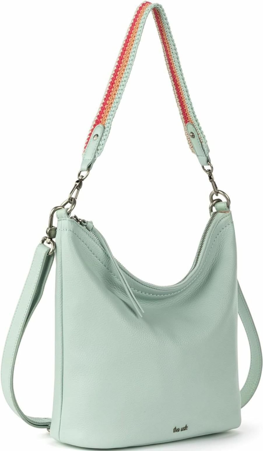 The Sak Crossbody Handbags | The Sak Jasmine Bucket Crossbody Purse - Premium Leather Women'S Handbag For Everyday & Travel - Cross Body Shoulder Bag With Zipper Closure & Pockets - Aqua