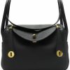 HWHXCZYH Crossbody Handbags | Exquisite Cowhide Lychee Grain Mini Lindy - Women'S Ultimate Fashion Shoulder Handbag With Gold Buckle Accessory (S,Black)