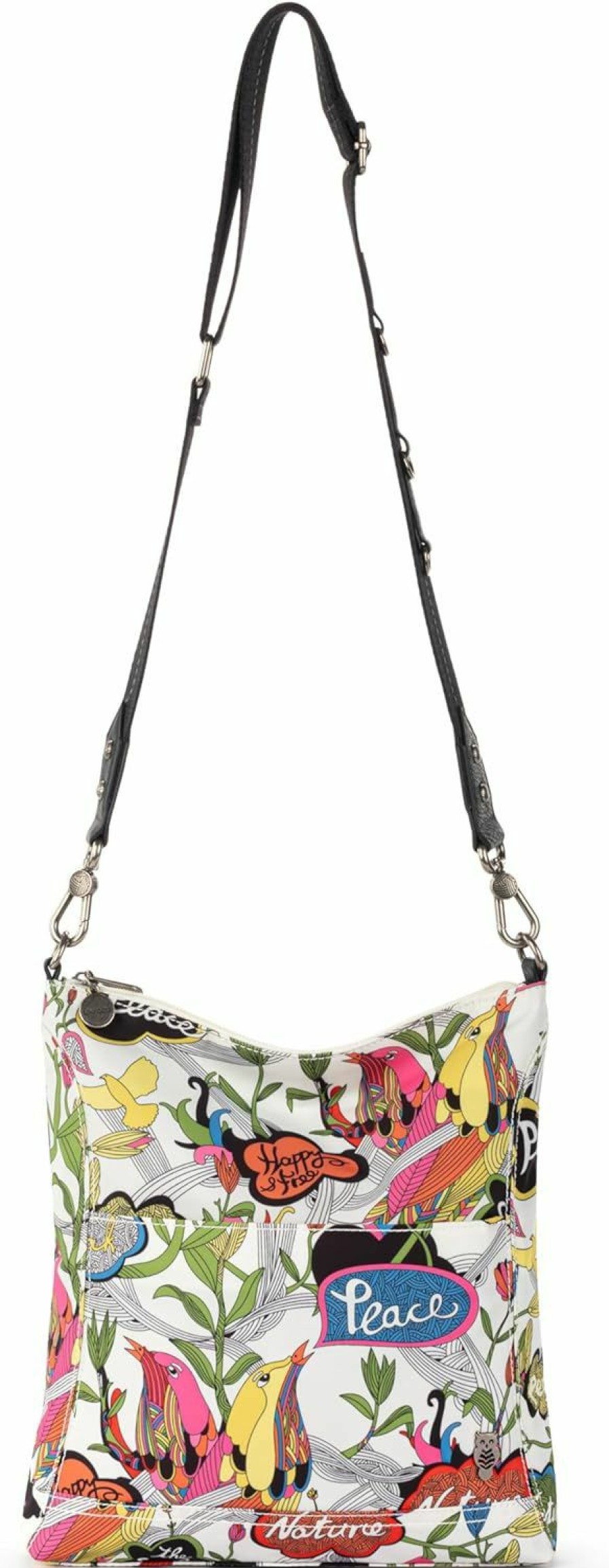 Sakroots Crossbody Handbags | Sakroots Lucia Repreve Ecotwill Crossbody, White Peace Print