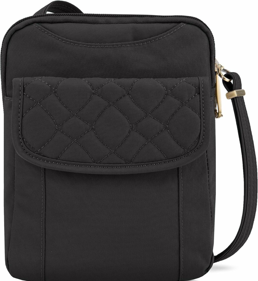 Travelon Crossbody Handbags | Travelon Anti-Theft Signature Quilted Slim Pouch Bag, Black