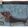 CHALA Crossbody Handbags | Chala Mini Crossbody Handbag, Pu Leather, Small Shoulder Purse Adjustable Strap (Wiener Dog-Indigo)