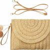 FARVALUE Crossbody Handbags | Farvalue Women'S Straw Clutch Summer Woven Purse Shoulder Crossbody Bag Beach Straw Envelope Clutch Wallet For Women