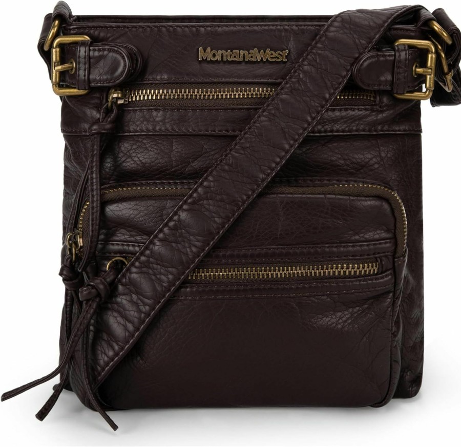 Montana West Crossbody Handbags | Montana West Crossbody Bag For Women Soft Washed Leather Multi Pocket Shoulder Purses