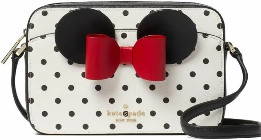 Kate Spade New York Crossbody Handbags | Kate Spade X Disney Minnie Mouse Polka Dot Crossbody Camera Bag (White Multi)