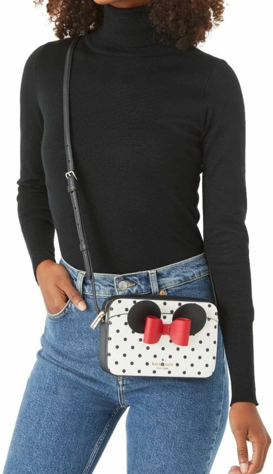 Kate Spade New York Crossbody Handbags | Kate Spade X Disney Minnie Mouse Polka Dot Crossbody Camera Bag (White Multi)