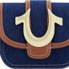 True Religion Crossbody Handbags | True Religion Women'S Crossbody Bag, Mini Flap Adjustable Shoulder Handbag With Horseshoe Logo, Dark Denim