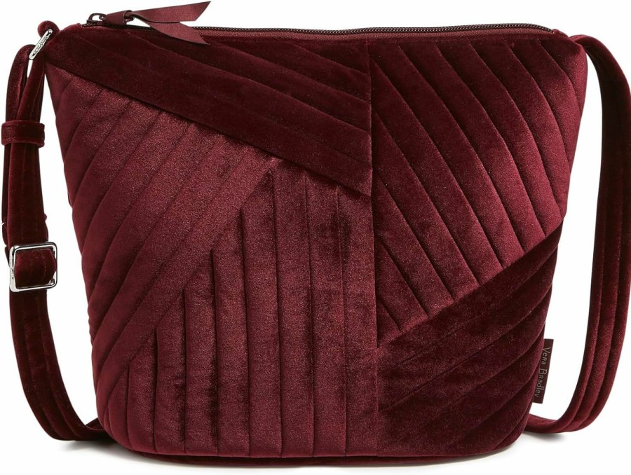 Vera Bradley Crossbody Handbags | Vera Bradley Velvet Bucket Crossbody Purse, Raisin