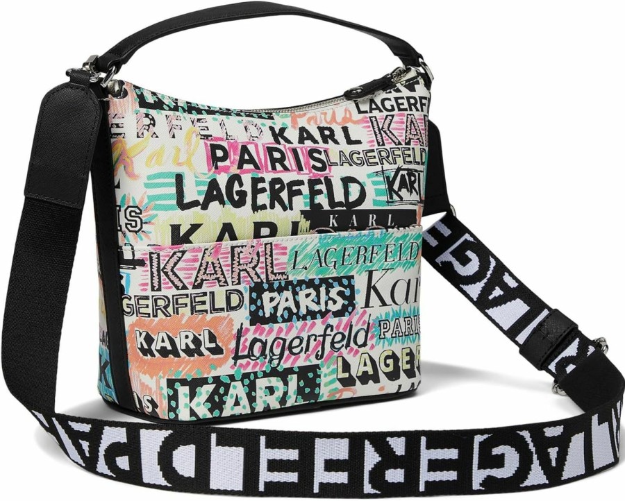 Karl Lagerfeld Paris Crossbody Handbags | Karl Lagerfeld Paris Maybelle Bucket, Pastel Multi