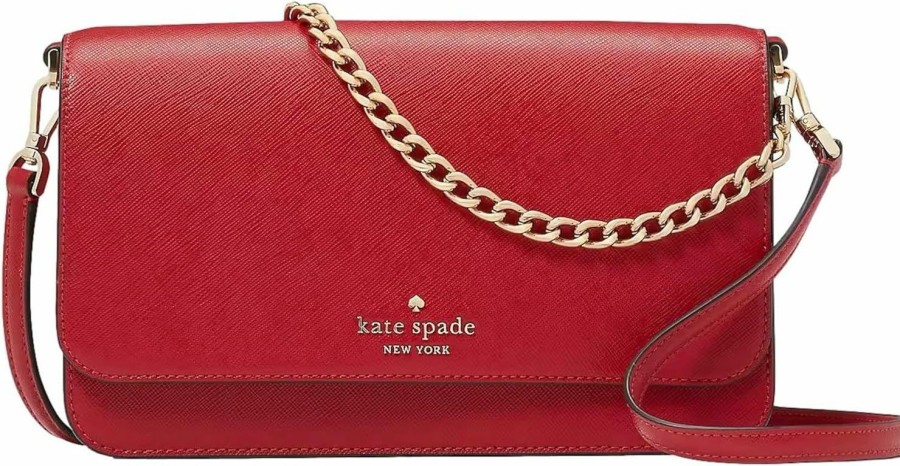 Kate Spade New York Crossbody Handbags | Kate Spade New York Women'S Madison Saffiano Leather Flap Crossbody Bag, Candied Cherry