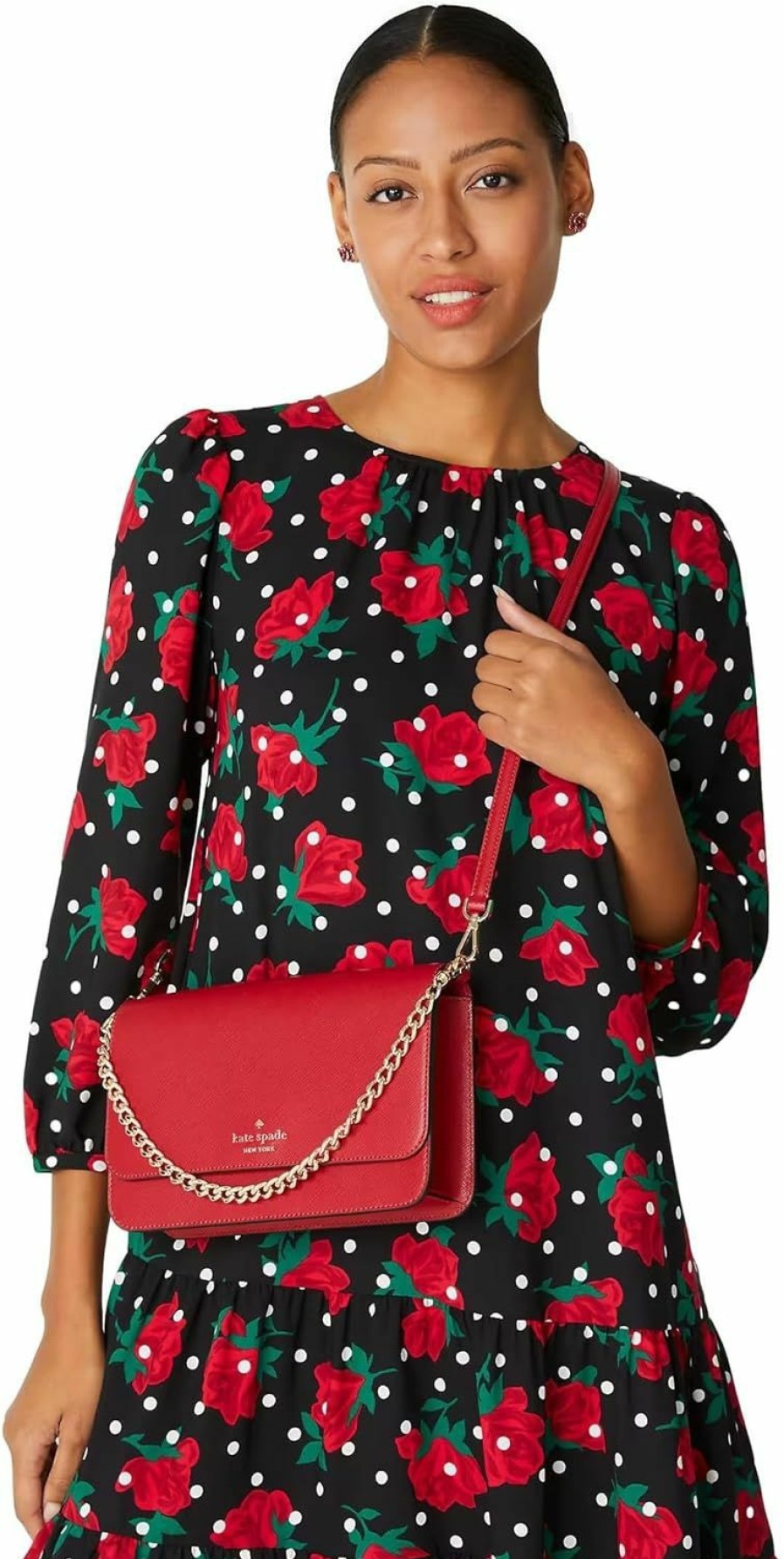 Kate Spade New York Crossbody Handbags | Kate Spade New York Women'S Madison Saffiano Leather Flap Crossbody Bag, Candied Cherry