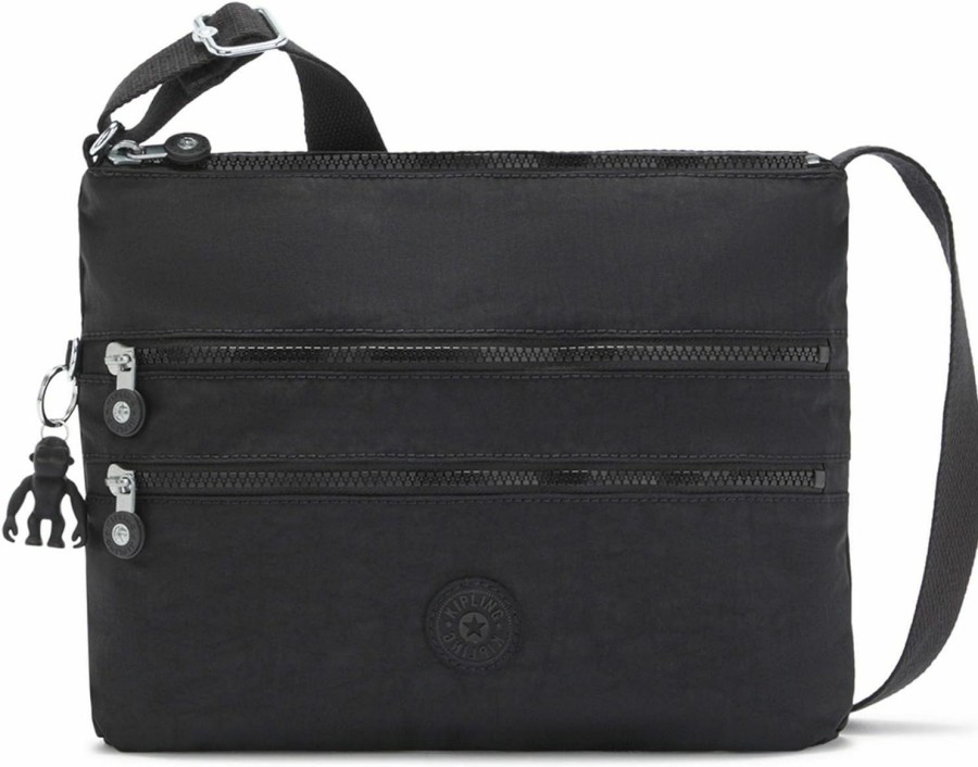 Kipling Crossbody Handbags | Kipling Womens Womena'S Alvar Bag, Super Light, Durable Messenger Bag, Nylon Shoulder Crossbody Bag, Black Noir, Medium Us