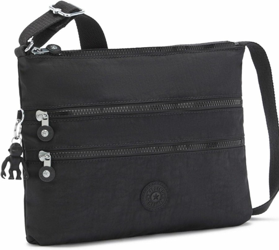 Kipling Crossbody Handbags | Kipling Womens Womena'S Alvar Bag, Super Light, Durable Messenger Bag, Nylon Shoulder Crossbody Bag, Black Noir, Medium Us