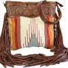 American Darling Crossbody Handbags | American Darling Aztec And Fringe Crossbody In Cream Adbgz365