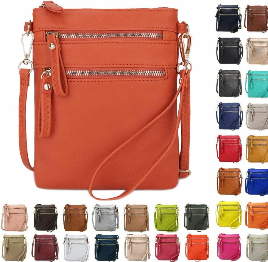 Solene Crossbody Handbags | Solene Women'S Crossbody Bag Multi Zipper Pockets With Detachable Wristlet, Lightweight Travel Purse, Cell Phone Purses