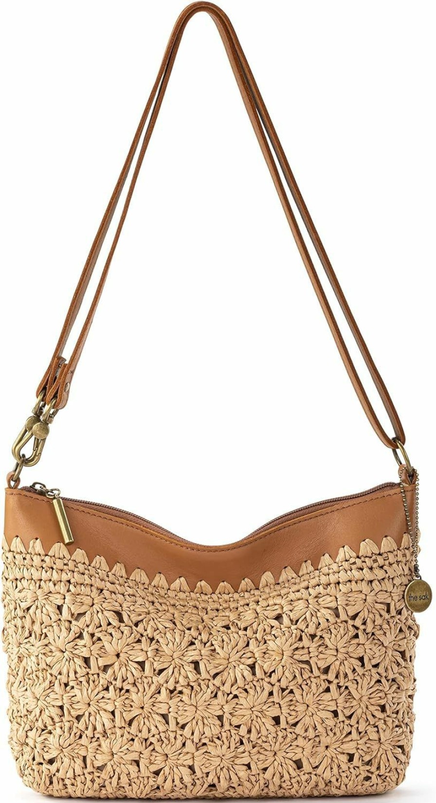 The Sak Crossbody Handbags | The Sak Lumi Crossbody In Straw, Convertible Crossbody, Natural Primrose Straw