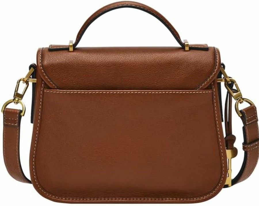 Fossil Crossbody Handbags | Fossil Women'S Heritage Leather Top Handle Crossbody Purse Handbag For Women