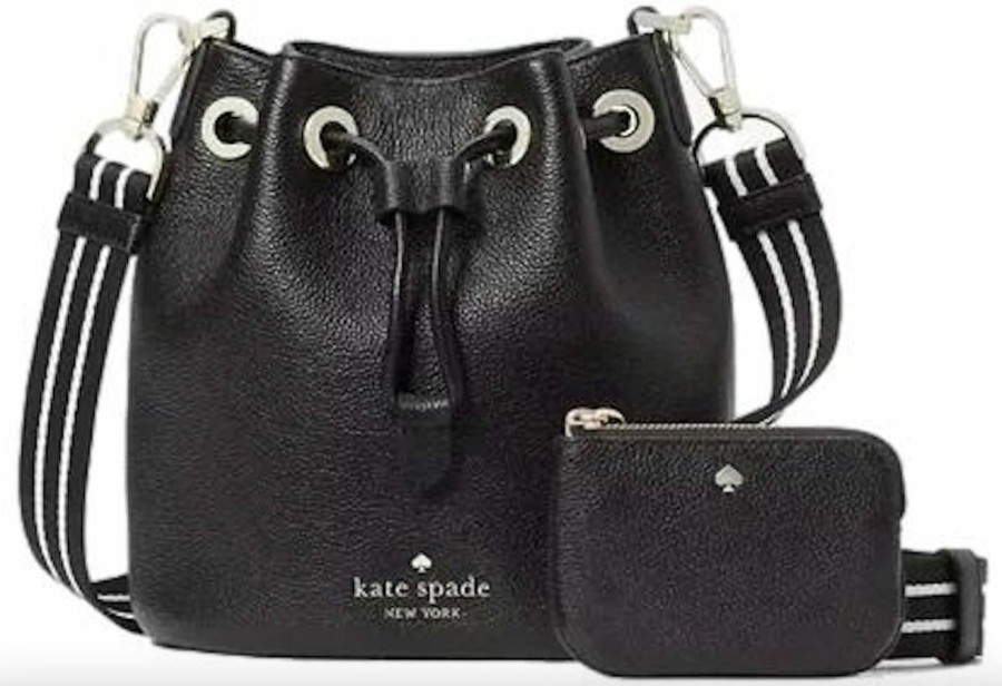 Kate Spade New York Crossbody Handbags | Kate Spade New York Women'S Rosie Pebbled Leather Mini Bucket Bag, Black