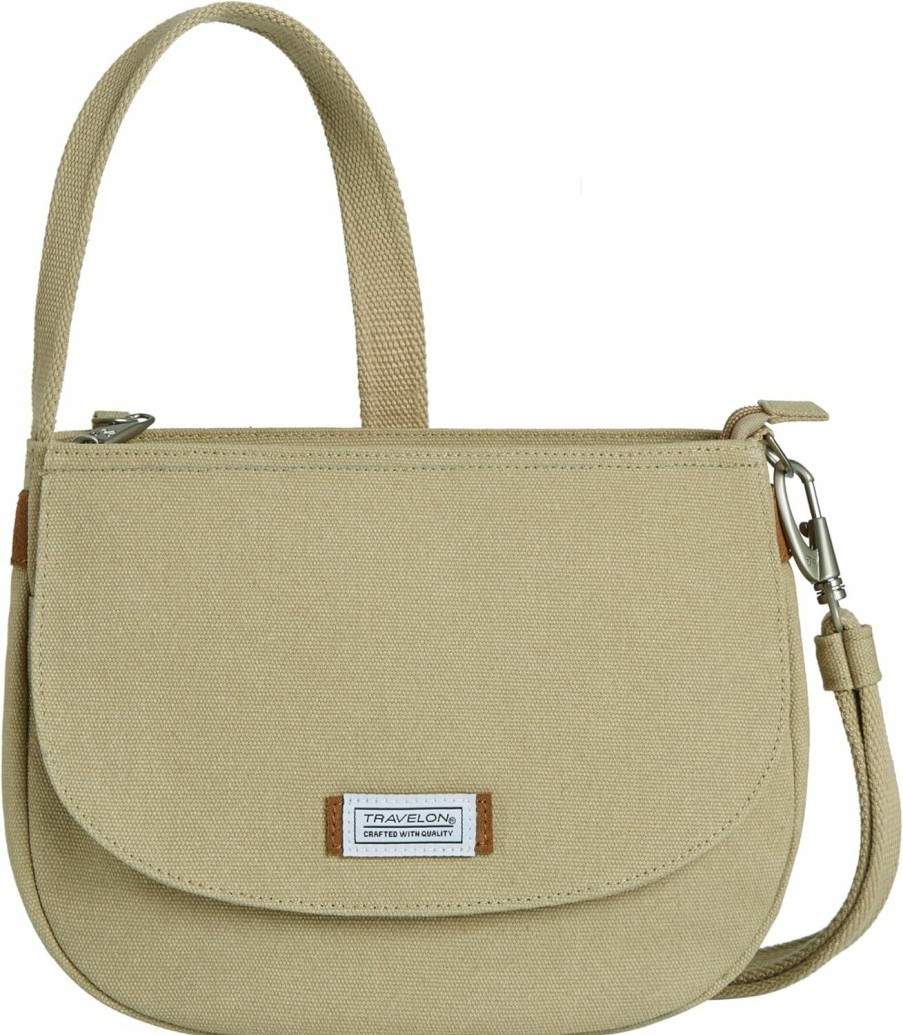 Travelon Crossbody Handbags | Travelon Heritage Anti-Theft Saddle Crossbody, Natural