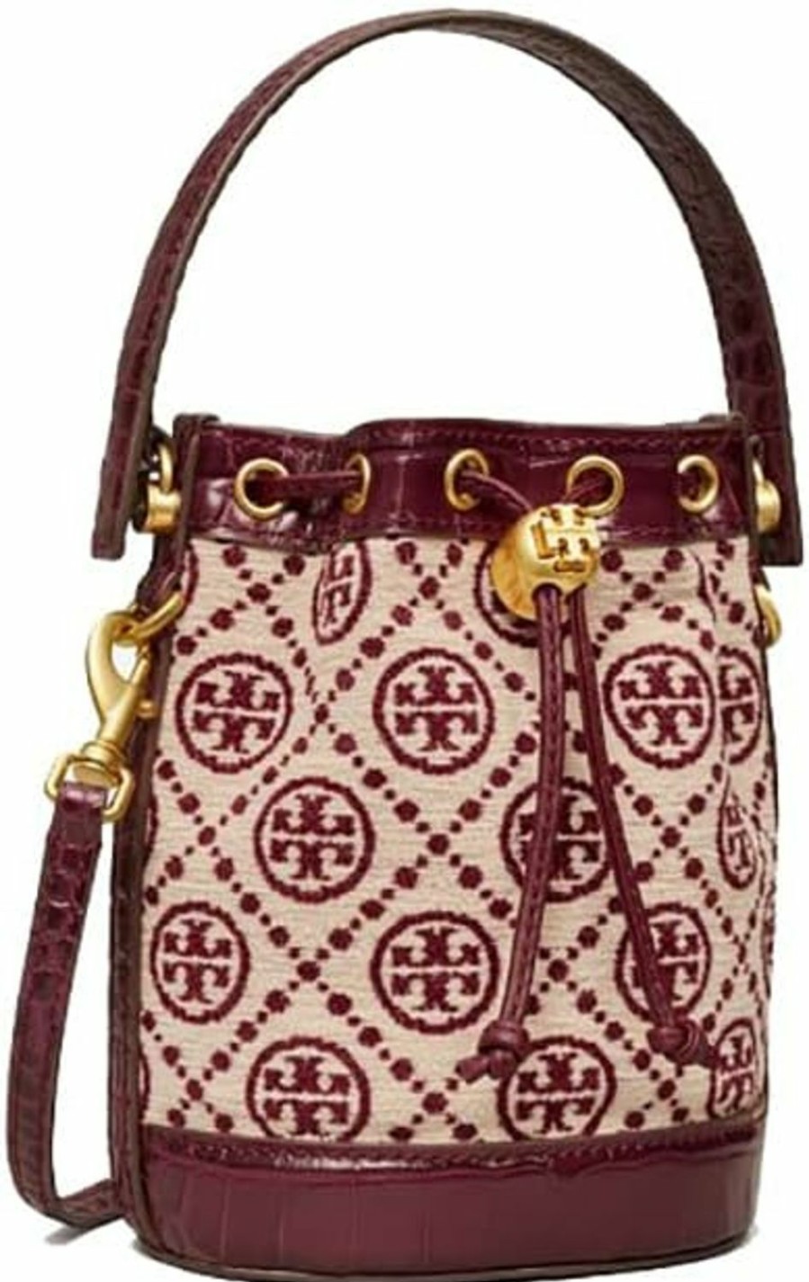 Tory Burch Crossbody Handbags | Tory Burch Women'S T Monogram Chenille Mini Bucket Bag