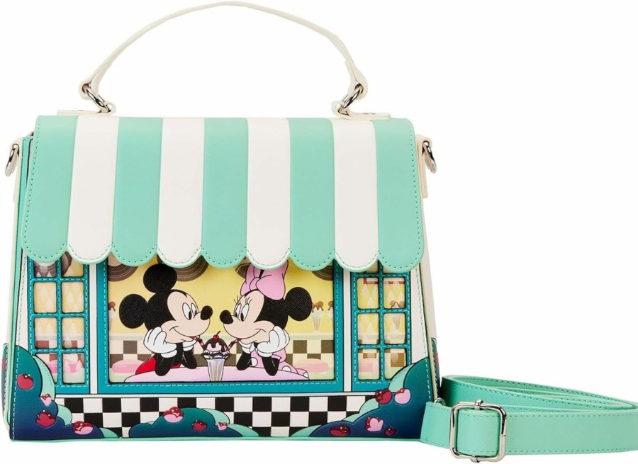 Loungefly Crossbody Handbags | Loungefly Mickey & Minnie Date Night Diner Crossbody Purse Disney