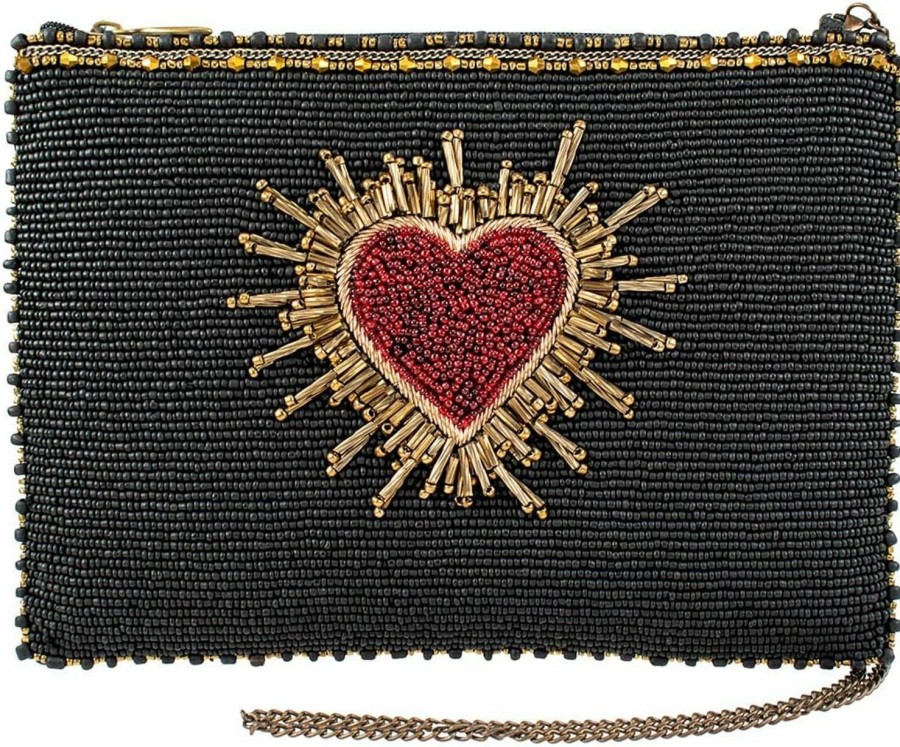 Mary Frances Crossbody Handbags | Mary Frances Love Affair; Affection Beaded Heart Burst Mini Handbag, Crossbody Bag For Women, Handmade Design, Coin Purse