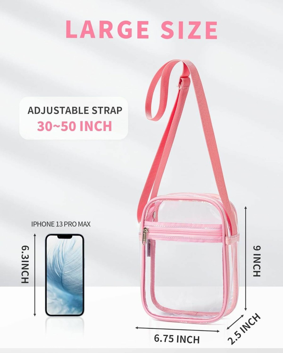 Vorspack Crossbody Handbags | Vorspack Clear Bag Stadium Approved - Pvc Clear Purse Clear Crossbody Bag With Front Pocket For Concerts Sports Festivals