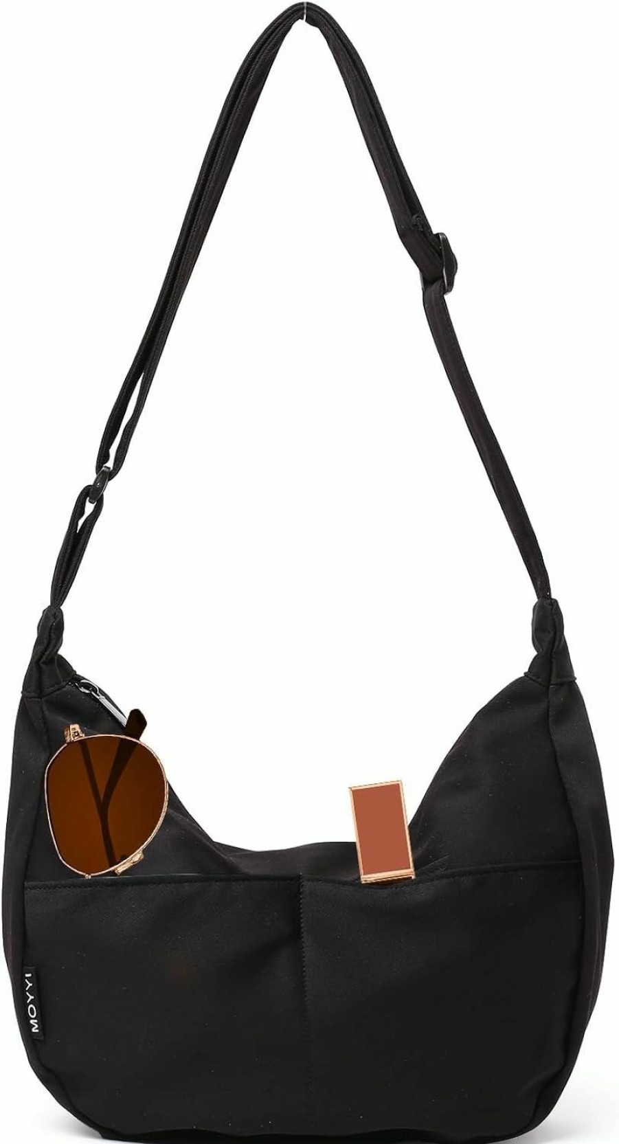 MOYYI Crossbody Handbags | Moyyi Crescent Bag Crossbody,Medium Nylon Hobo Sling Shoulder Dumpling Bag For Women,Half Moon Bags For Everyday Casual