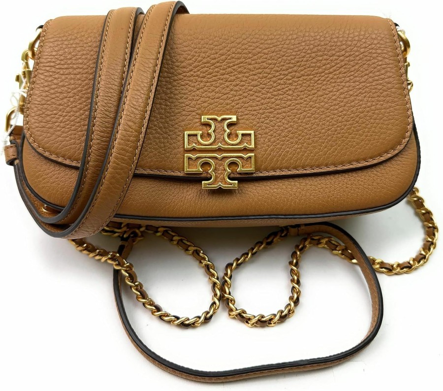 Tory Burch Crossbody Handbags | Tory Burch Britten Convertible Crossbody Bag With Gold Hardware (Tiramisu)