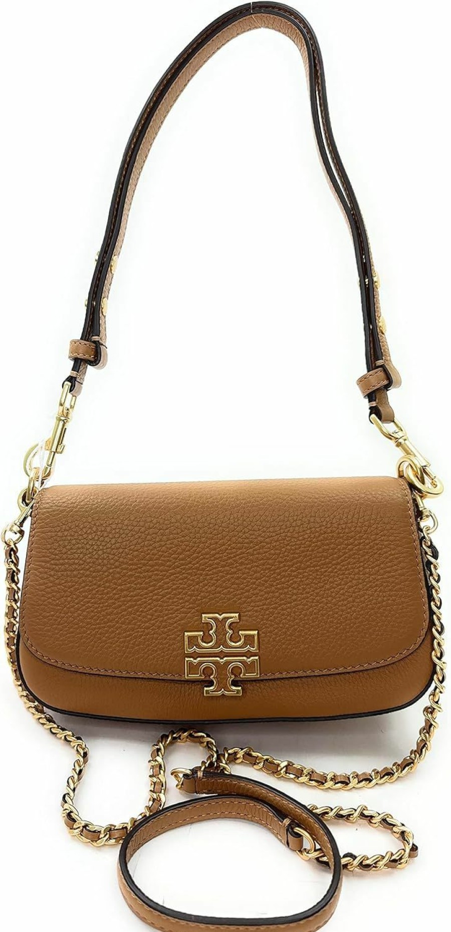 Tory Burch Crossbody Handbags | Tory Burch Britten Convertible Crossbody Bag With Gold Hardware (Tiramisu)