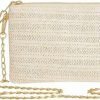 Joizomou Crossbody Handbags | Wicker Purse Straw Bags For Women Woven Wristlet Wallets Handbag Rattan Vacation Purses Crossbody Bags Beach Purse With Chain Strap Wristlet Strap For Wallet