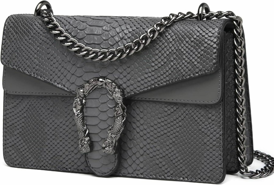 MYHOZEE Crossbody Handbags | Myhozee Crossbody Bags For Women - Snake Printed Clutch Purses Leather Chain Shoulder Bags Evening Handbags