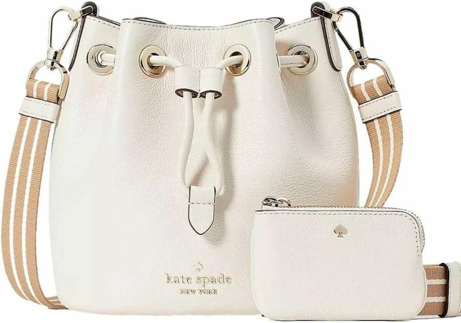 Kate Spade New York Crossbody Handbags | Kate Spade New York Women'S Rosie Pebbled Leather Mini Bucket Bag, Parchment