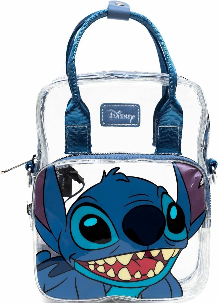 Buckle-Down Crossbody Handbags | Disney Bag, Crossbody Light Up, Lilo And Stitch Stitch Smiling Expression, Transparent, Clear Pvc