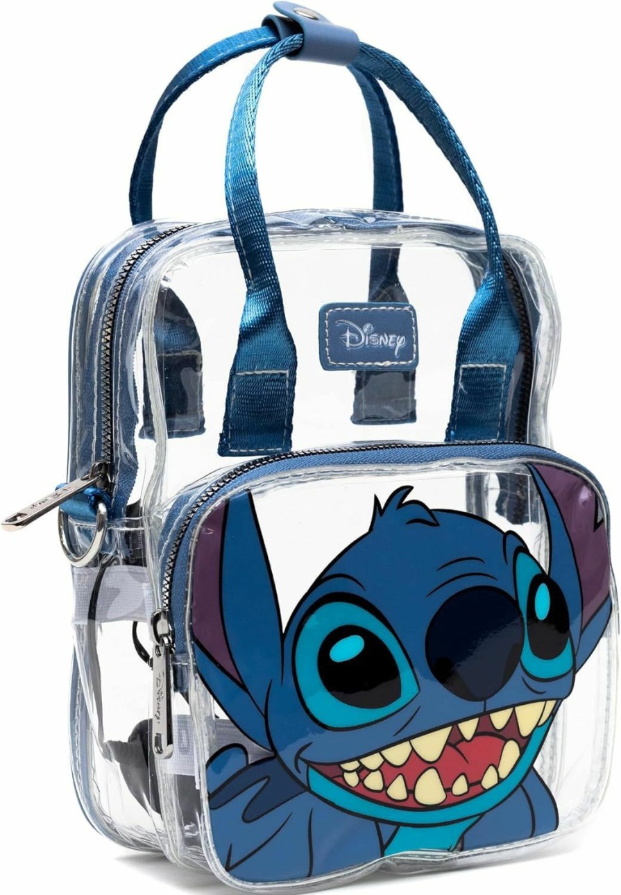 Buckle-Down Crossbody Handbags | Disney Bag, Crossbody Light Up, Lilo And Stitch Stitch Smiling Expression, Transparent, Clear Pvc