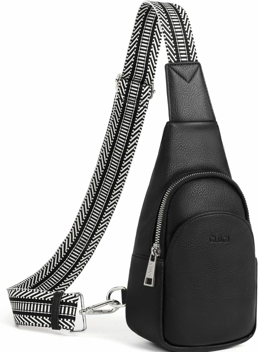 CLUCI Crossbody Handbags | Cluci Small Sling Bag For Women Crossbody, Faux Leather Trendy Waist Packs With Guitar Strap, Women'S Fanny Packs