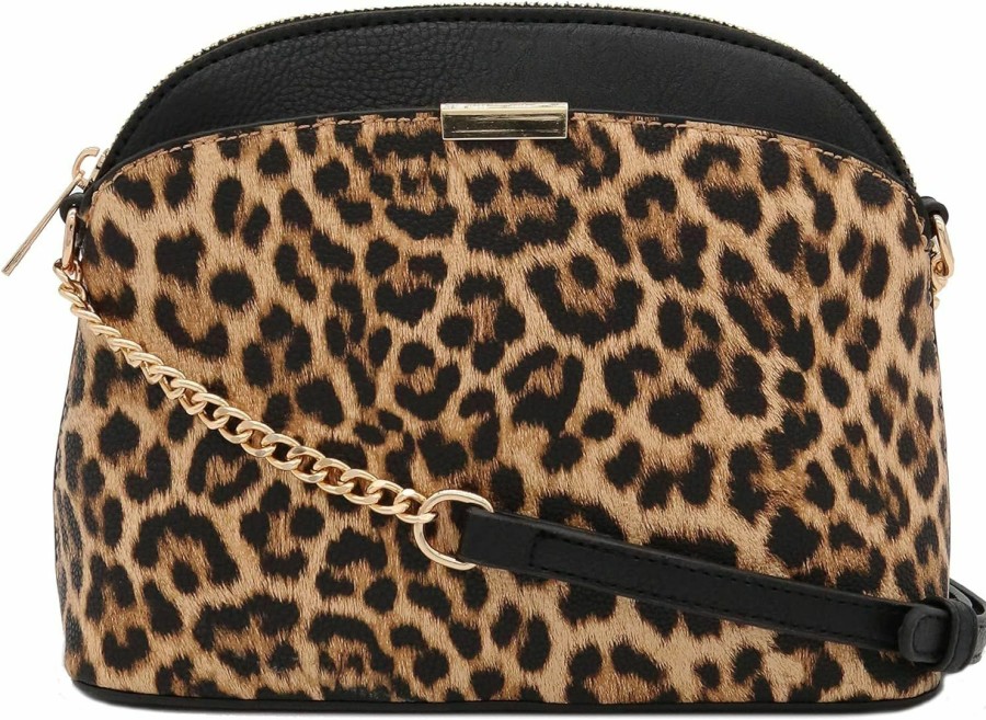 FashionPuzzle Crossbody Handbags | Fashionpuzzle Leopard Paisley Print Small Dome Crossbody With Chain Strap