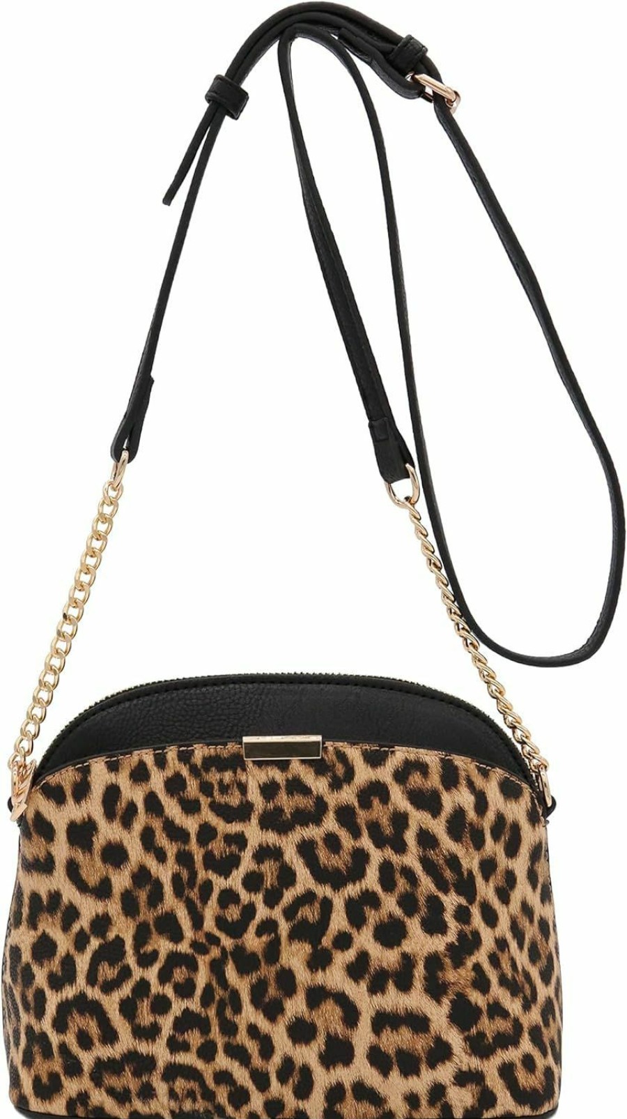 FashionPuzzle Crossbody Handbags | Fashionpuzzle Leopard Paisley Print Small Dome Crossbody With Chain Strap