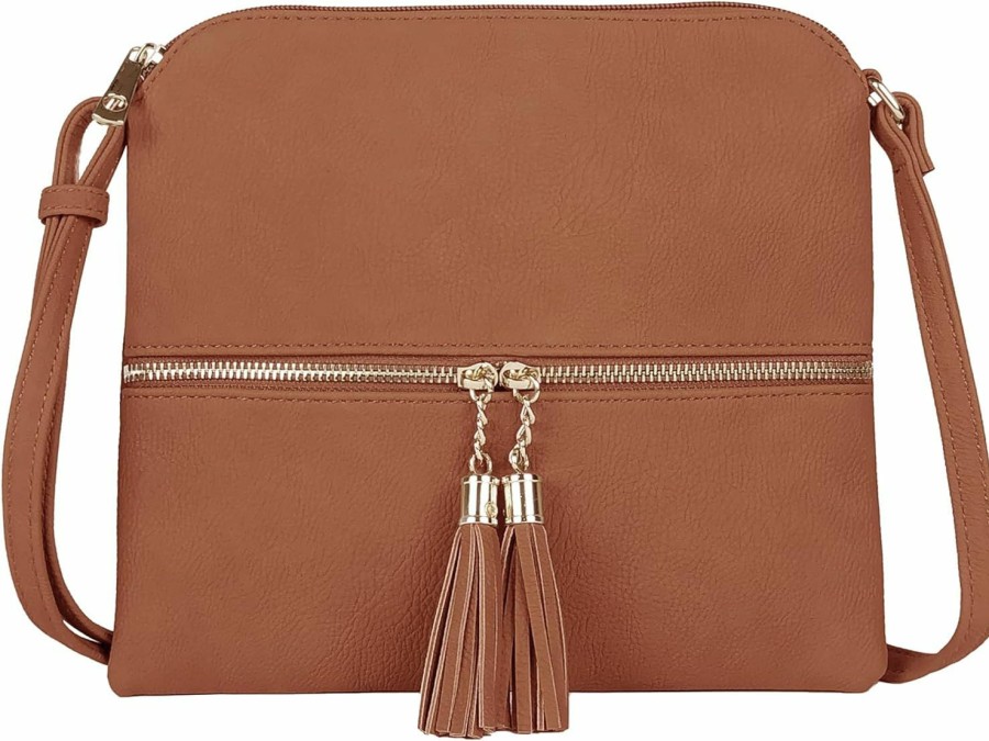 SG SUGU Crossbody Handbags | Sg Sugu Lightweight Medium Crossbody Bag Shoulder Bag With Tassel And Zipper Pocket