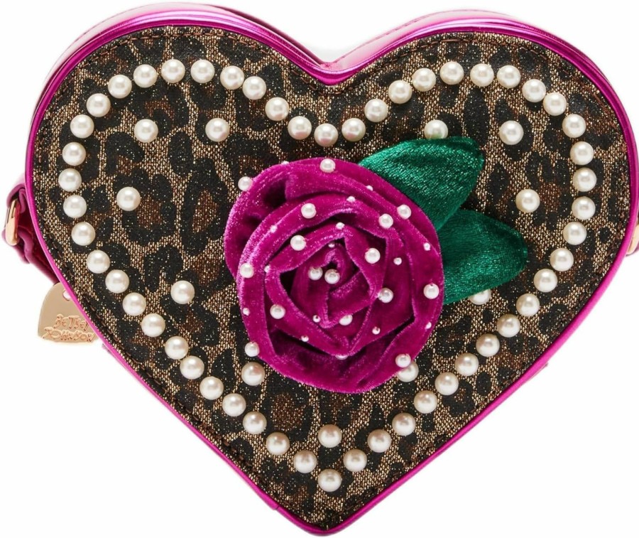 Betsey Johnson Crossbody Handbags | Betsey Johnson Leopard Heart Crossbody