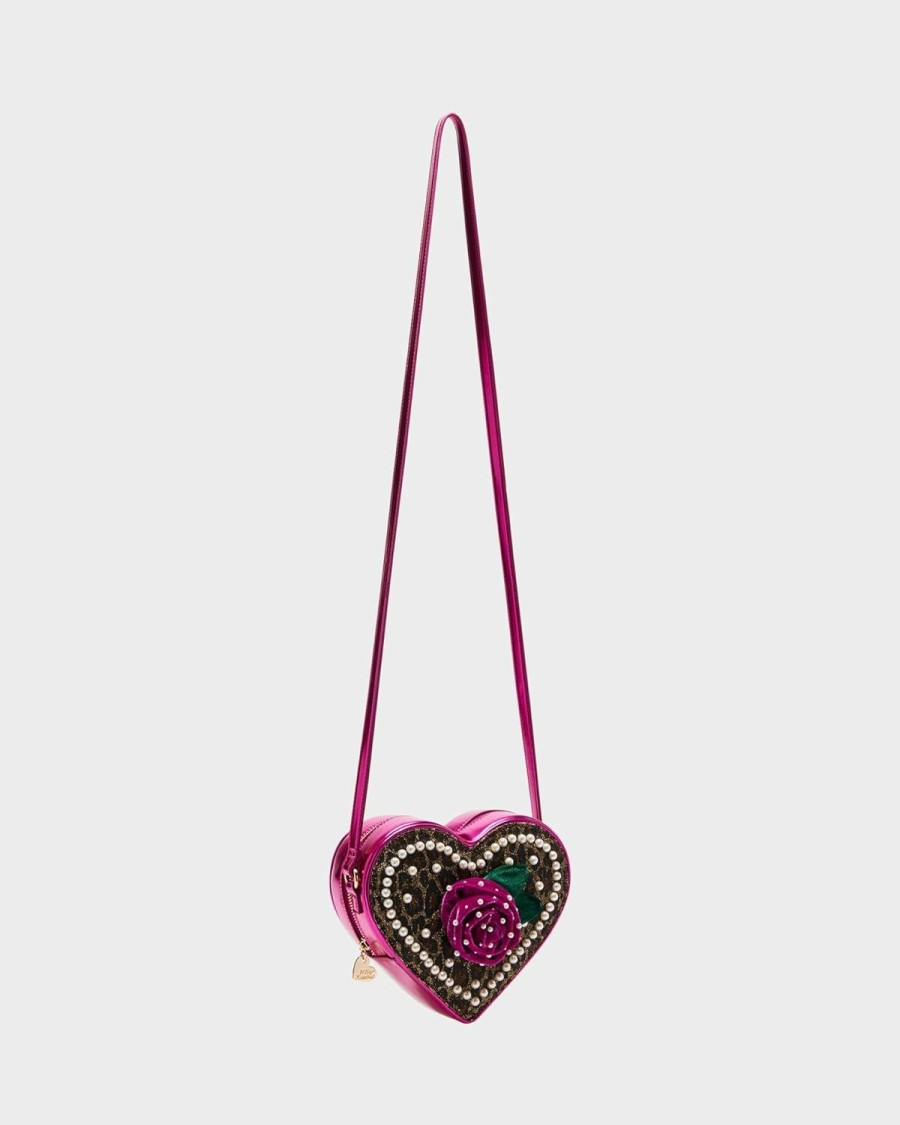 Betsey Johnson Crossbody Handbags | Betsey Johnson Leopard Heart Crossbody