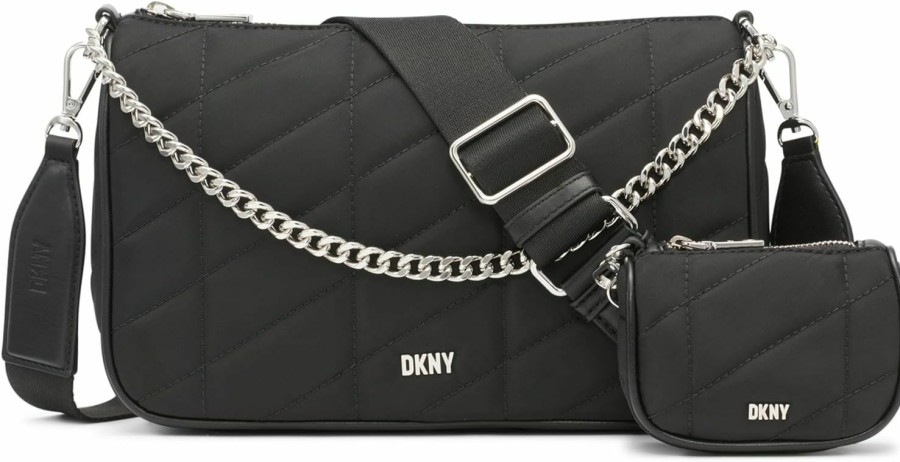 DKNY Crossbody Handbags | Dkny Bodhi Crossbody Bag, Black/Silver