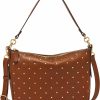 Fossil Crossbody Handbags | Fossil Jolie Crossbody, Medium Brown W/Studs