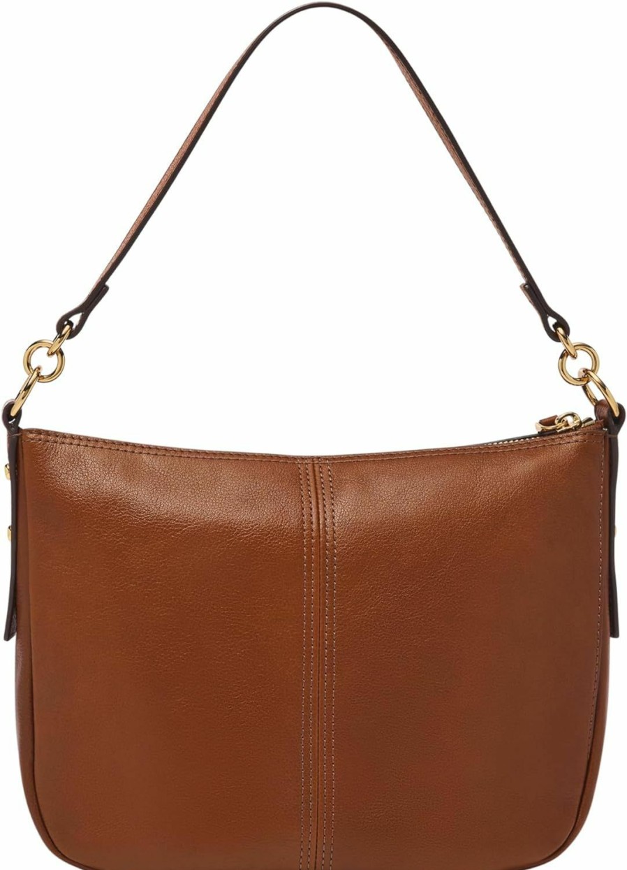 Fossil Crossbody Handbags | Fossil Jolie Crossbody, Medium Brown W/Studs